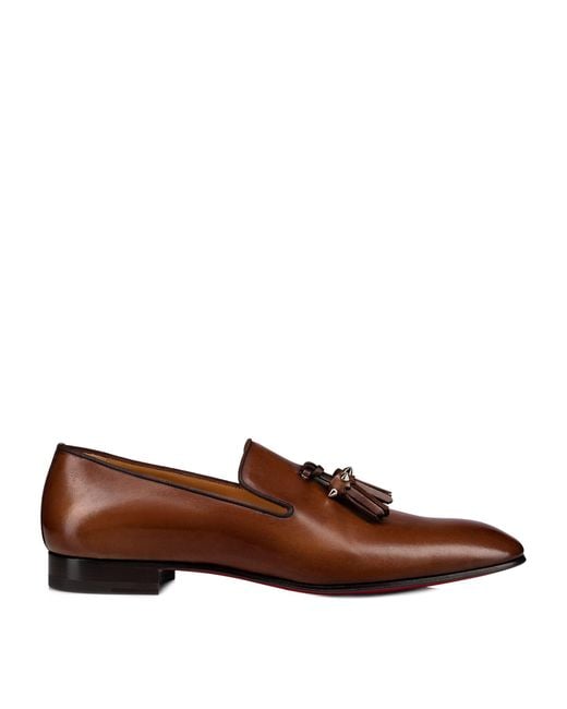 Christian Louboutin Brown Dandelion Tassel Leather Loafers for men