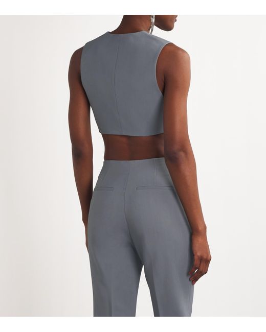 Nanushka Gray Suree Crop Top