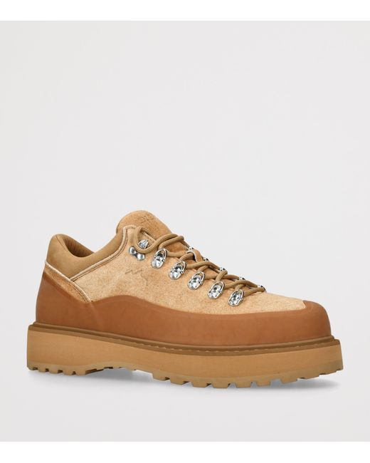 Diemme Brown Leather Cornaro Due Gomma Low-Top Boots for men