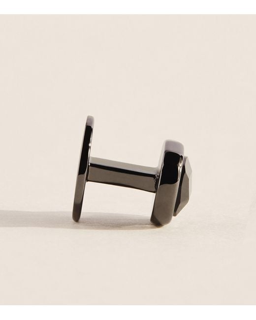 Babette Wasserman Natural Rhodium-Plated Swarovski Crystal Cufflinks for men