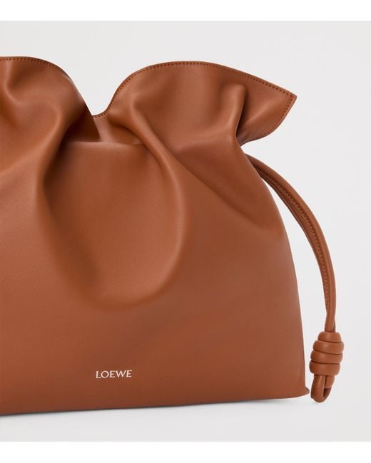 Loewe Brown Large Leather Flamenco Shoulder Bag