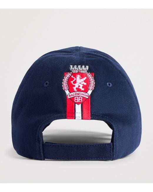 Balenciaga Blue Cotton 3B Football Cap for men
