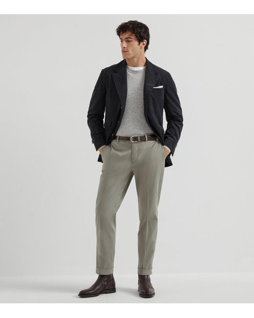 Brunello Cucinelli Gray Cashmere Sweater for men