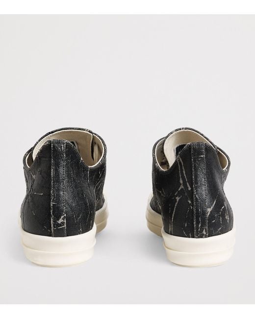 Rick Owens Black Drkshdw Megacrust Denim Classic Low-Top Sneakers for men