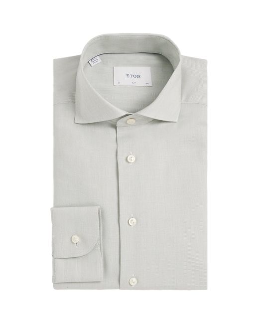 Eton of Sweden White Cotton Twill Slim-Fit Shirt for men
