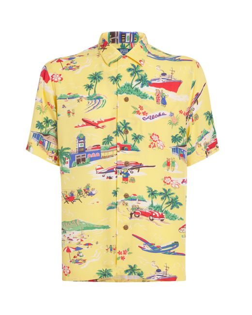 Polo Ralph Lauren Yellow Scenic Print Cuban Shirt for men