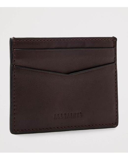 AllSaints Black Leather Delph Cardholder for men
