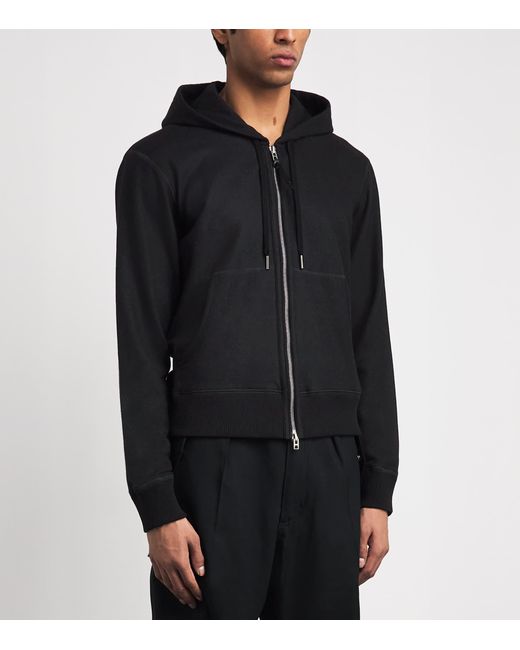 Tom Ford Black Cashmere Zip-Up Hoodie for men