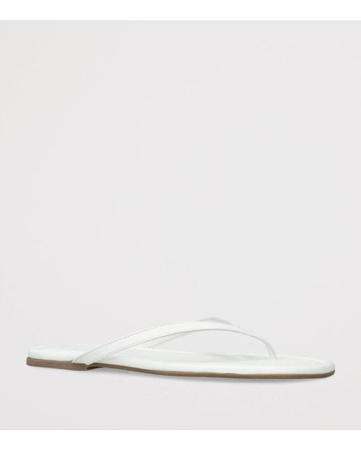 Staud White Leather Freja Flip Flops