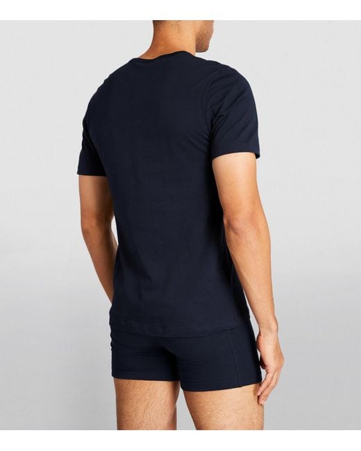Boss Blue Logo-Embroidered T-Shirt for men