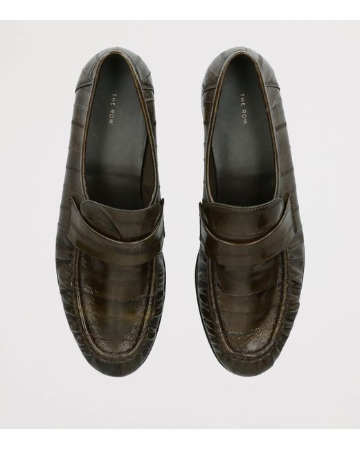 The Row Green Soft Eel Loafers