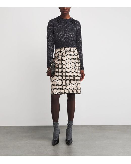 Erdem Blue Wool-Blend Sequin Cardigan