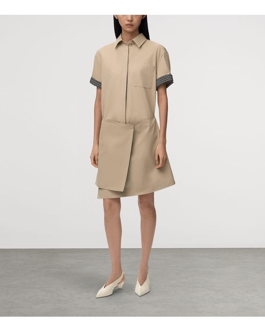 Loewe Natural Wrapped Short-Sleeve Shirtdress