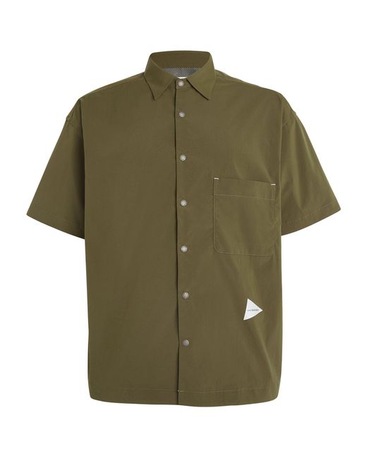 And Wander Green Short-sleeve Uv Protection Shirt for men