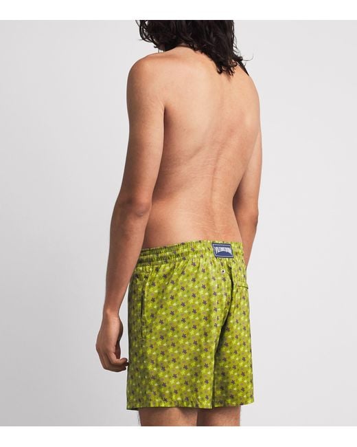 Vilebrequin Green Micro Ronde Des Tortues Swim Shorts for men