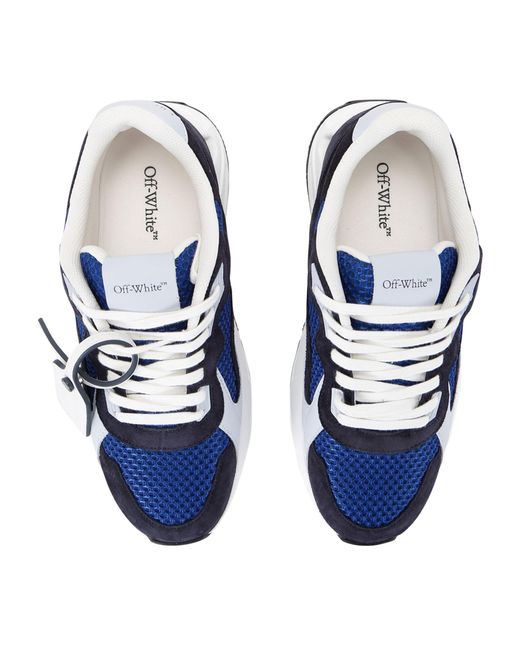 Off-White c/o Virgil Abloh Blue Kick Off Tag-embellished Leather Low-top Trainers for men