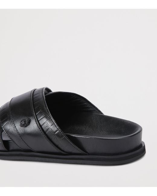 Kurt Geiger Black Leather Baron Sandals for men