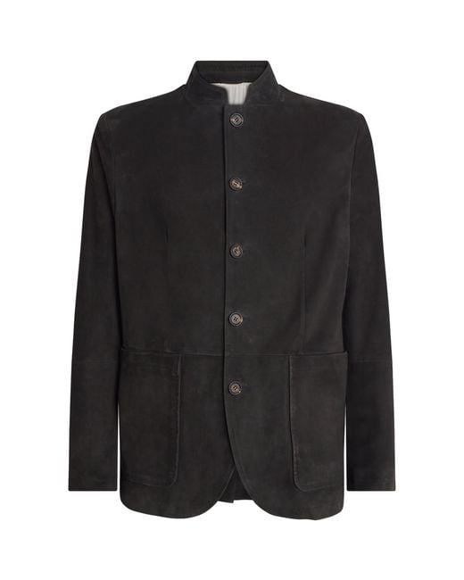 Eleventy Black Suede Jacket for men