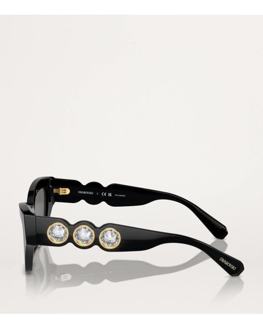 Swarovski Black Acetate Sk6021 Sunglasses