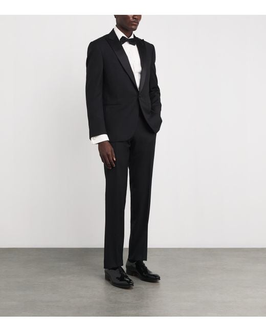 Ralph Lauren White Cotton Tuxedo Dress Shirt for men