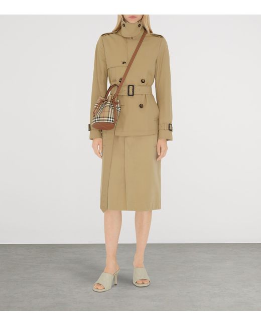 Burberry Brown Mini Check Bucket Bag