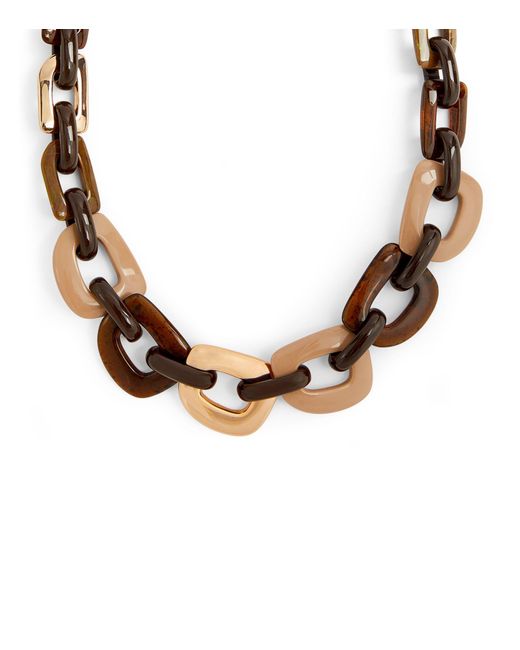 Max Mara Metallic Tortoiseshell Belize Chain Necklace