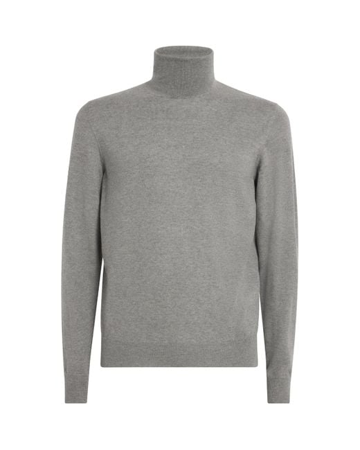 Ralph Lauren Gray Cashmere Roll-Neck Sweater for men