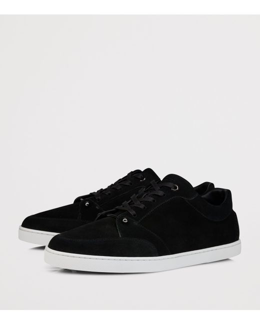 Christian Louboutin Black Chambelisneak Crosta Calf Leather Sneakers for men