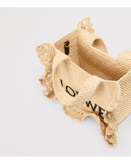 Loewe Natural X Paula's Ibiza Raffia Font Tote Bag