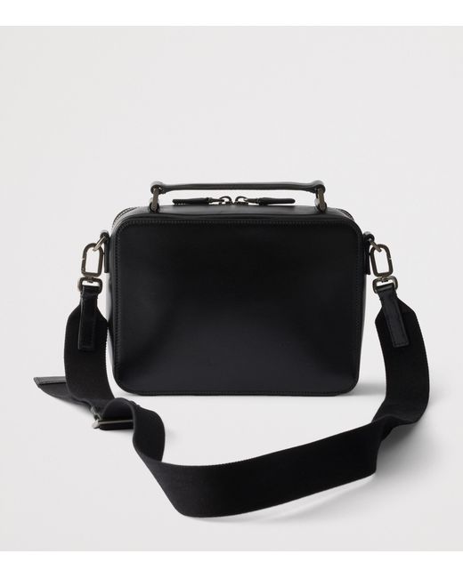 Prada Black Leather Brique Cross-Body Bag for men