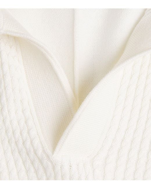 Rag & Bone White Cotton Rib-Knit Polo Shirt for men