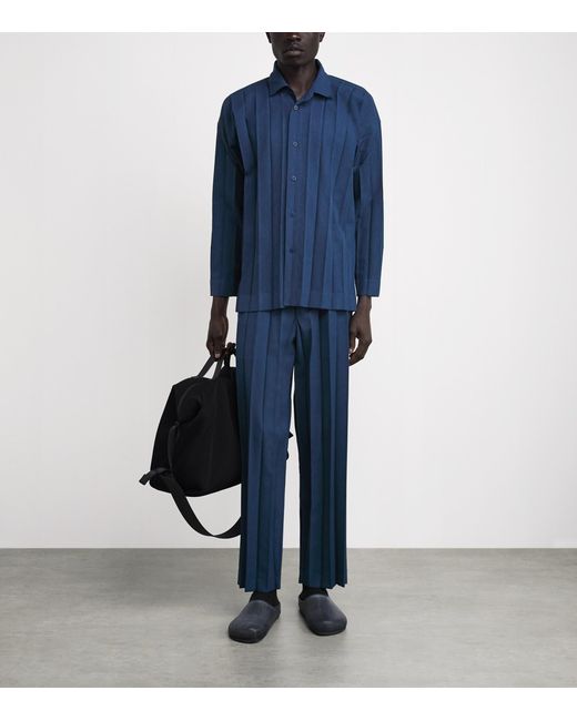 Homme Plissé Issey Miyake Blue Edge Pleat Shirt for men