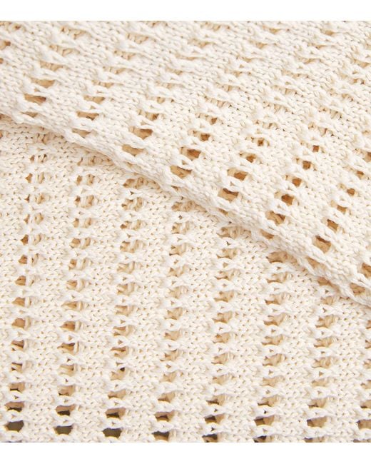 Commas Natural Crochet Floral Logo Polo Shirt for men