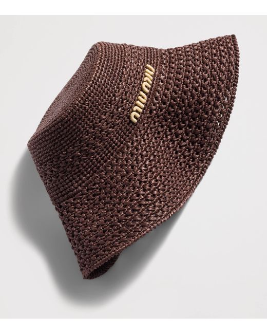 Miu Miu Brown Raffia Hat