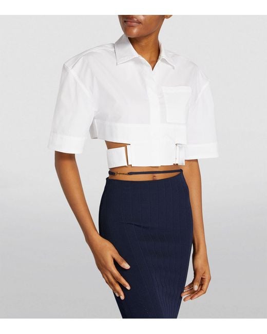 Jacquemus White Stretch-cotton Belted Shirt