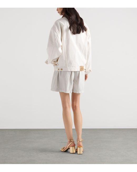Prada White Blouson Denim Jacket