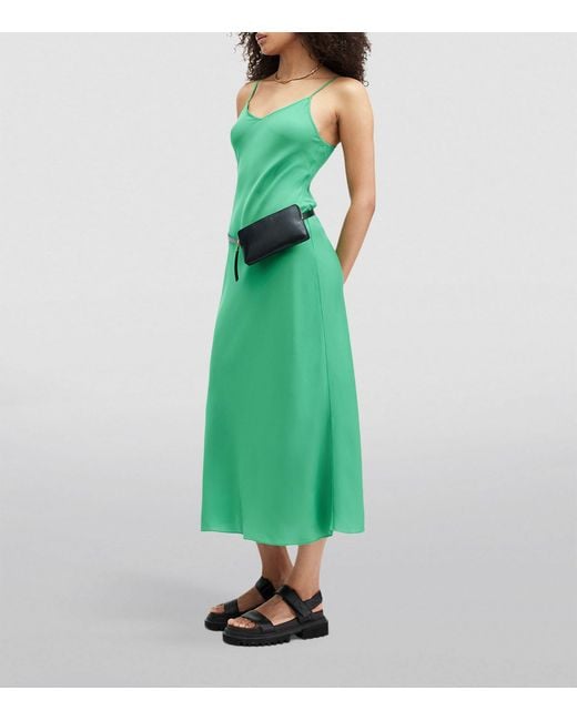 AllSaints Green Bryony Slip Dress