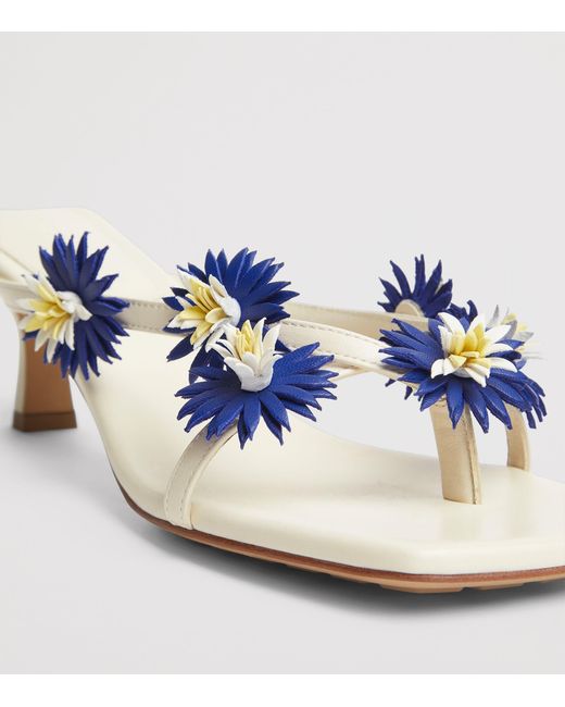 Bottega Veneta White Lambskin Embellished Thong Sandals 50