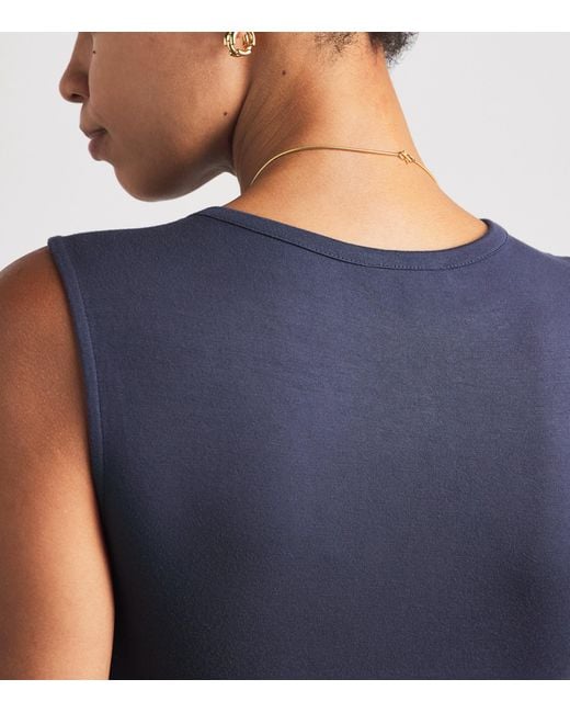 PAIGE Blue Draped Bonita Midi Dress