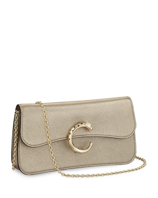 Cartier Natural Mini Metallic Leather Panthère De Cross-Body Bag