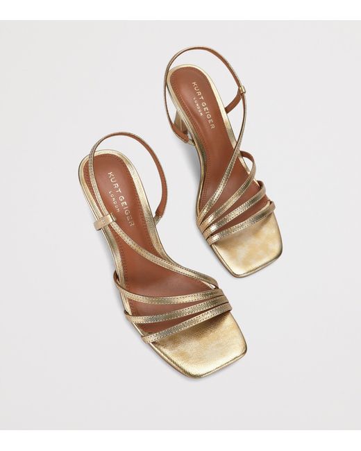 Kurt Geiger Natural Leather Embellished Annabel Heeled Sandals 90