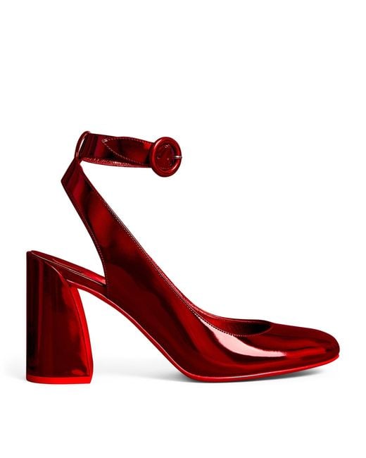 Christian Louboutin Red Miss Sab Patent Leather Slingback Pumps 85