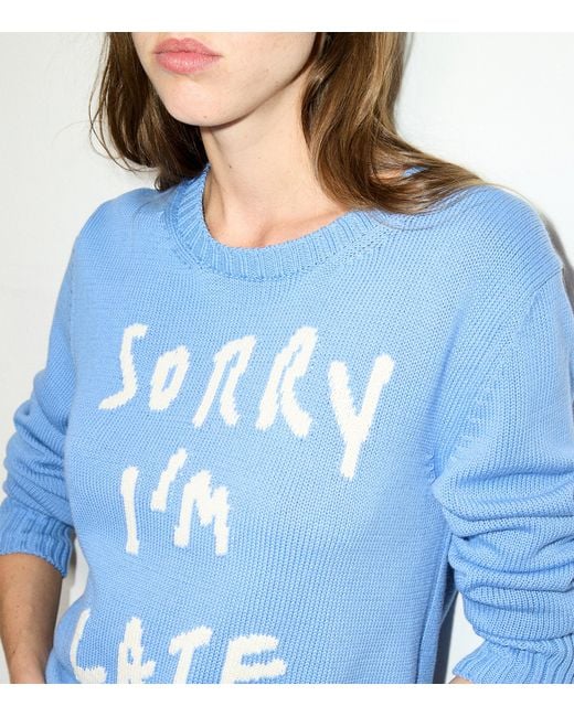 MAX&Co. Blue Cotton Slogan Sweater