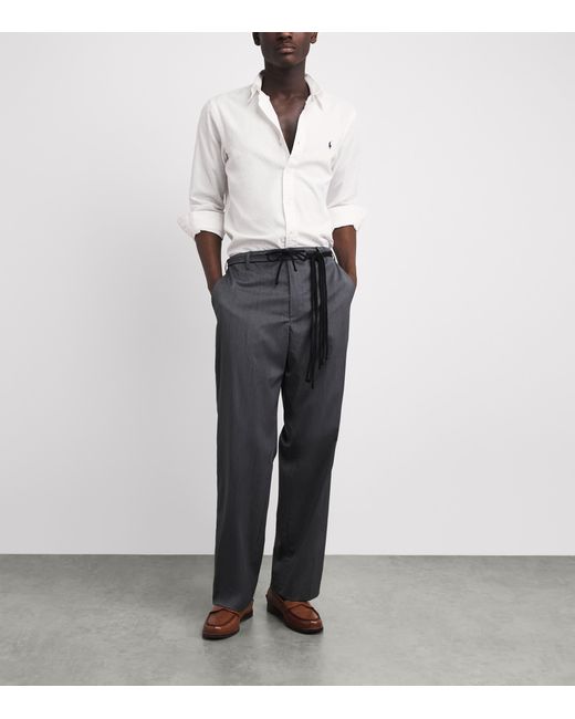 Polo Ralph Lauren White Cotton Seersucker Custom Fit Shirt for men