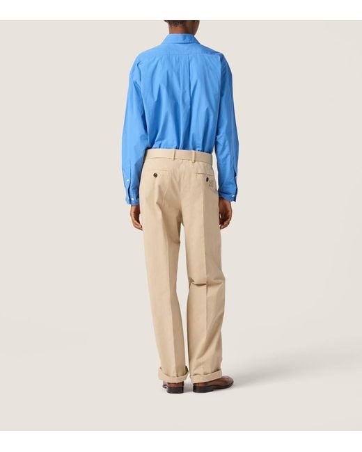Miu Miu Natural Cotton Gabardine Trousers