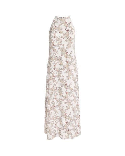 ME+EM White Crepe Halterneck Maxi Dress