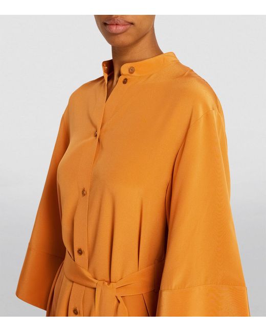Joseph Orange Silk Darius Midi Dress