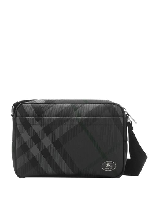 Burberry Black Slim Grid Cross-Body Bag