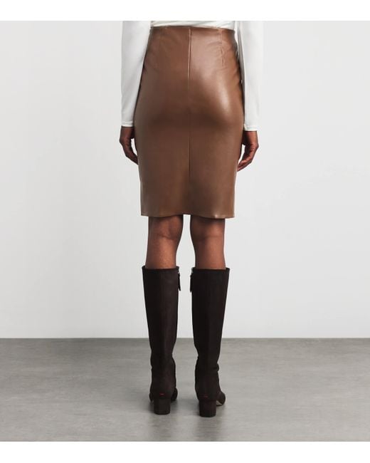 Wolford Brown Faux Leather Jenna Mini Skirt