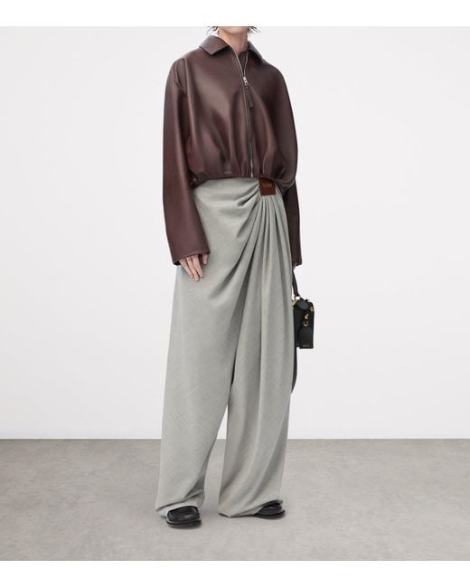 Loewe Brown Lambskin Draped Jacket